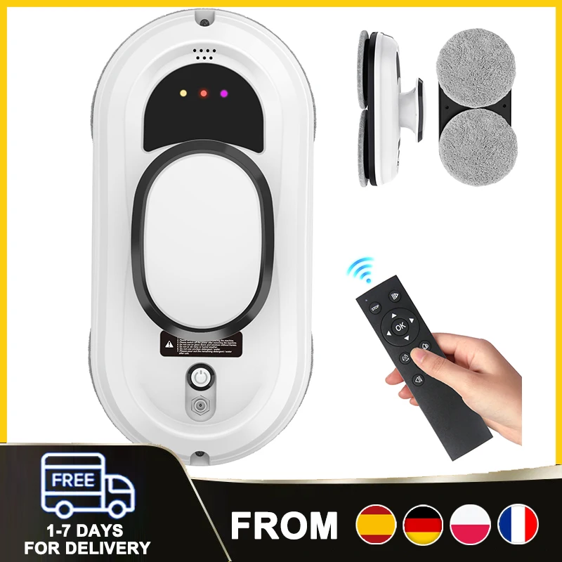 5600Pa Window Cleaning Robot Automatic Water Spray Intelligent Wipe High-rise Large Area Window Home With 3 Auto Cleaning Modes