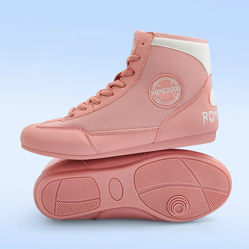 Boxing Shoes for Men Women MMA Kickboxing Comfort Training Wrestling Shoes Breathable High Top with Ankle Support Non-slip Sole