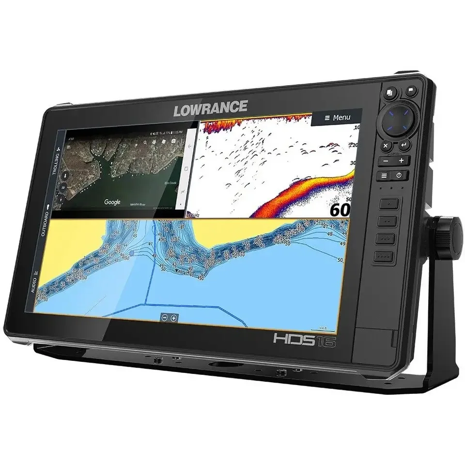 LOWRANCE HDS-16 LIVE W/ACTIVE IMAGING 3-IN-1 TRANSOM MOUNT & C-MAP PRO CHART Fish Finders