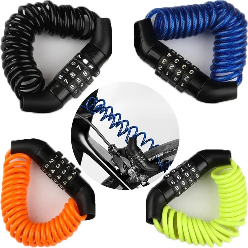 AliExpress Mini Anti-theft Helmet Lock 4 Digit Password Portable Strong Safe Strong Cutting Resistance PVC Coating Bicycle Motorcycle