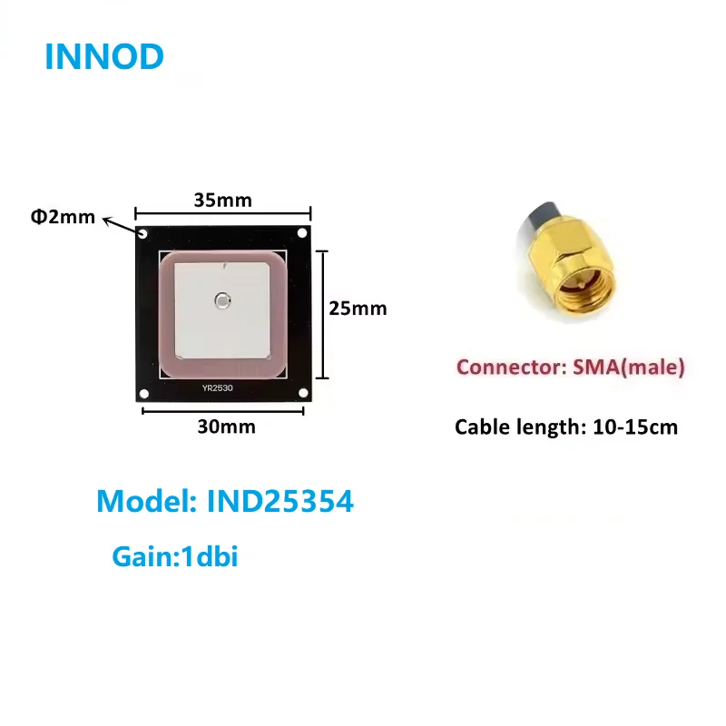 

UHF RFID Ceramic Antenna 1-5dbi Mini 25mm Circular 860-960MHz Multiple Tags Reading Access Control Mini Embedded Antenna