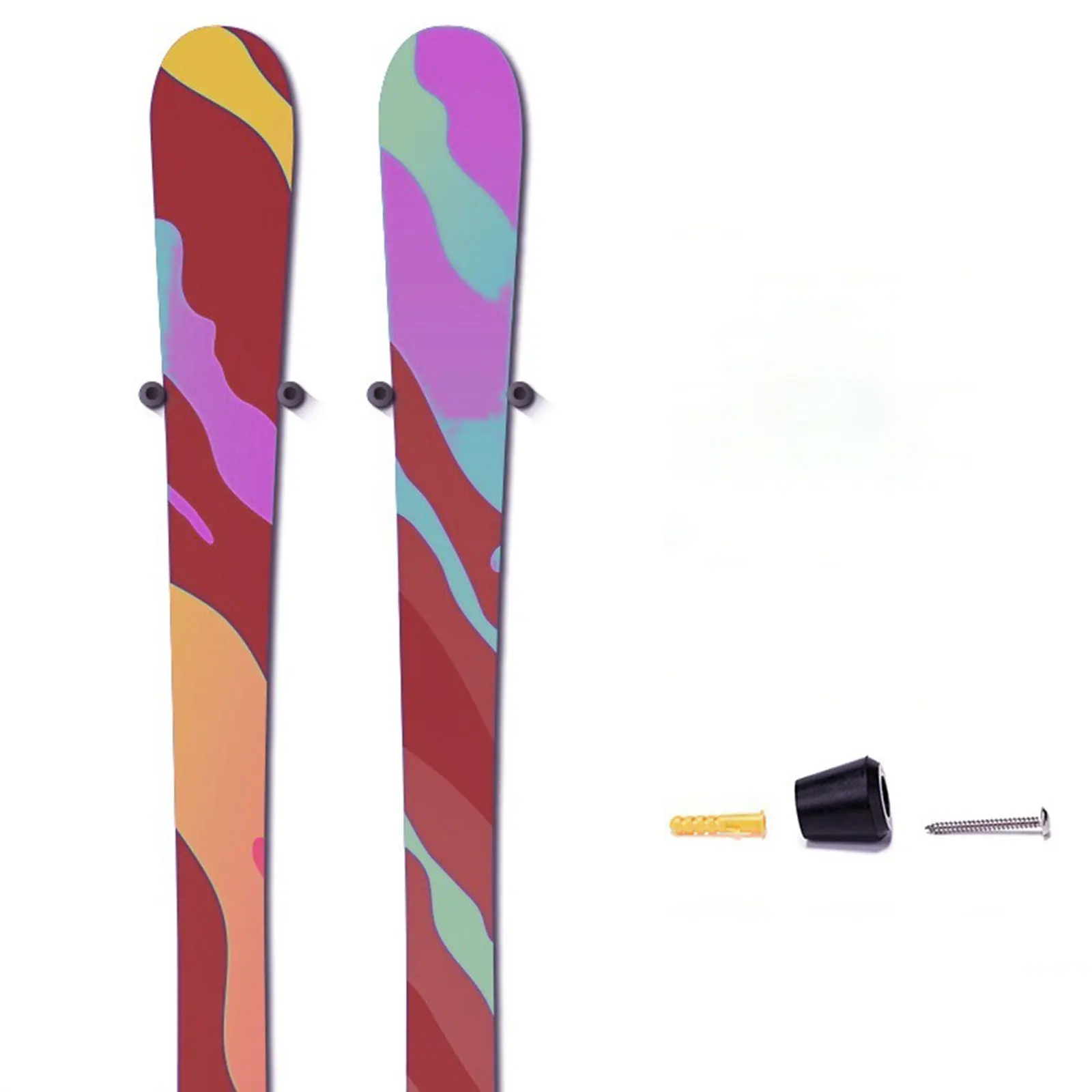 2 قطعة المطاط على الجليد جدار جبل عرض شماعات العالمي مستقرة التزلج تخزين الرف لتنظيم المنزل سهلة التركيب #5