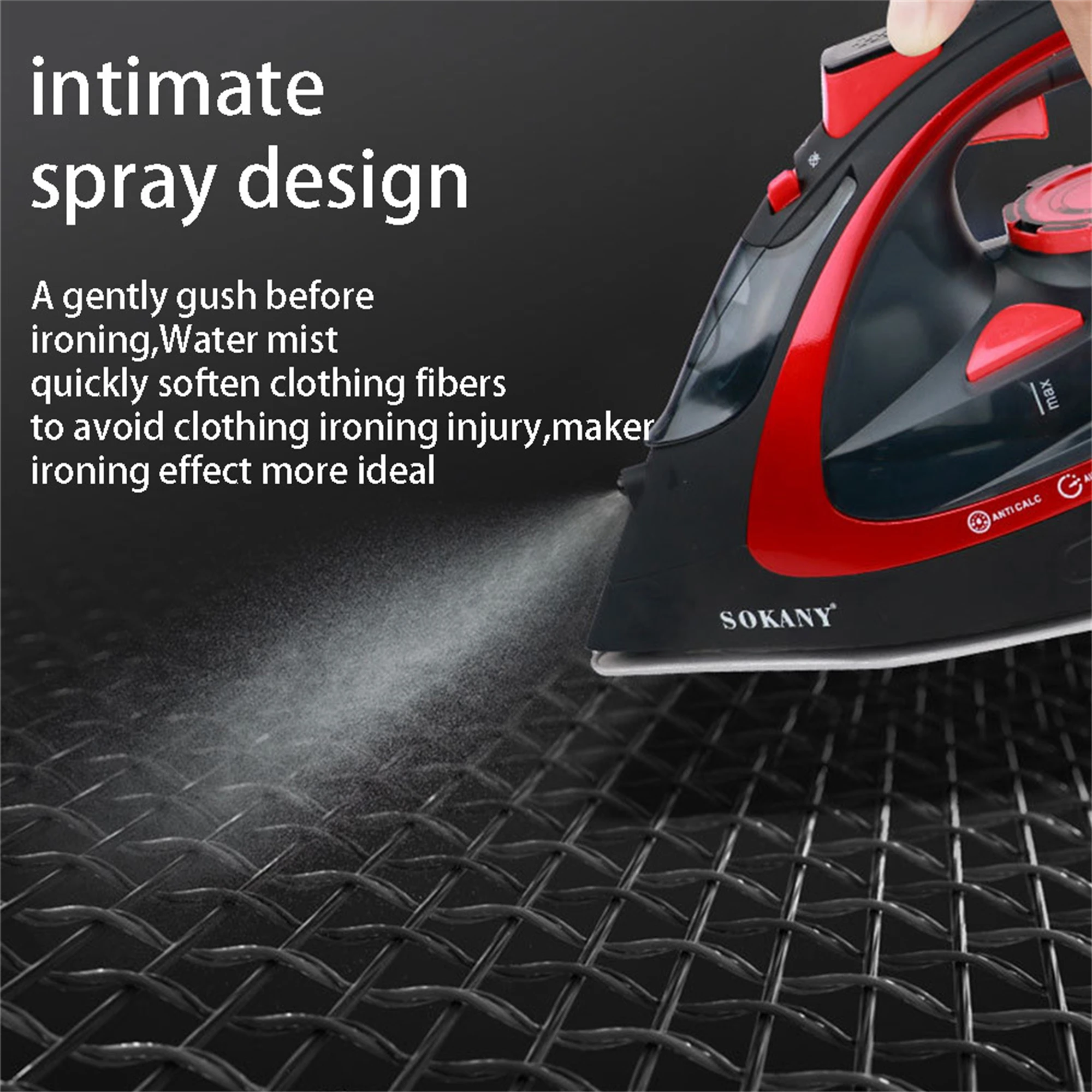 Electric iron, wireless European plug, portable clothing steam iron, adjustable ceramic base iron