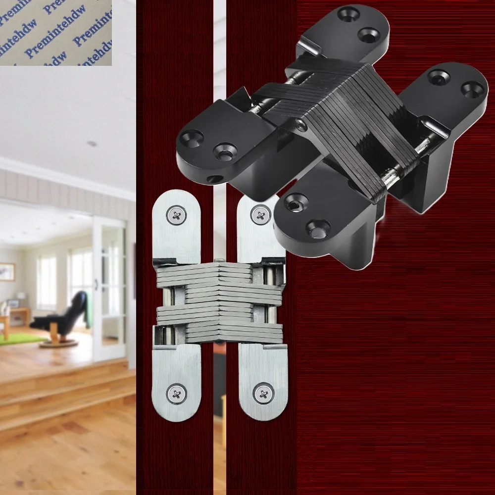 

2 шт. скрытых складных петель на 180 градусов, черные, серебристые