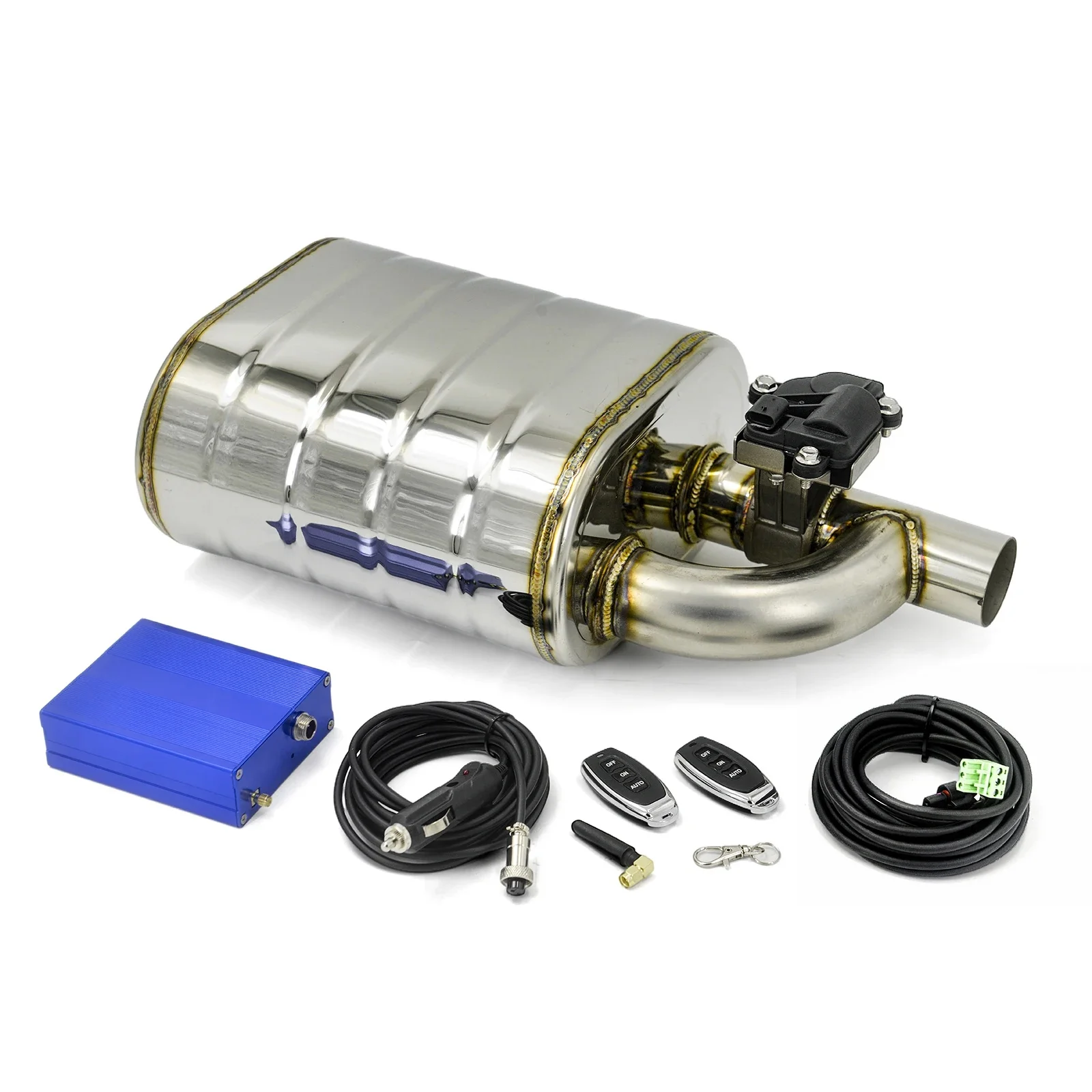 Uitlaatdemper Elektrische klep Uitlaatuitsparing met afstandsbediening Set 51/63/70/76MM - afbeelding 2