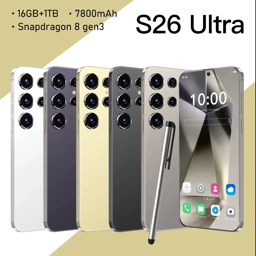 S26 Ultra 2025New 7.3HD Cellphones Global Version 4G 5G Original Smartphone Dual SIM Android 14 Cell Phone 7800mAh Mobile Phones