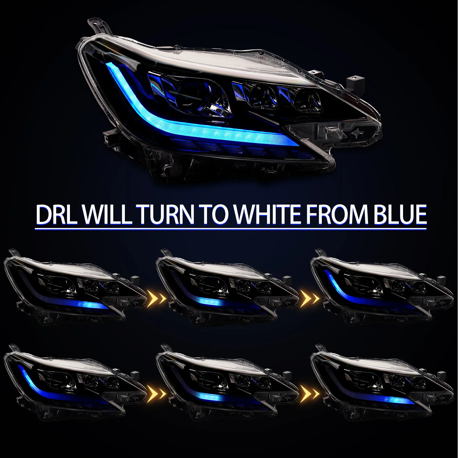 LED Headlights for Toyota Reiz Mark X 2013 - 2017 Head Lamps Auto Accessories Source DRL Dynamic Turn signal