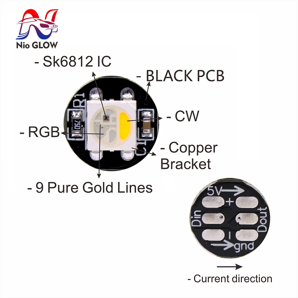 WS2812B SK6812 RGBW SMD Chips tablero disipador de calor de luz WS2811 IC 5050 SMD RGB LED SK6812 RGB RGBW RGBNW RGBWW negro blanco PCB 5V LED