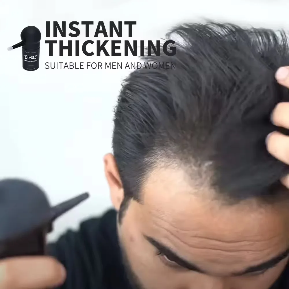 ブニーヘアファイバーパウダーは、薄毛をカバーし、髪のボリュームを増やします。 耐水性。