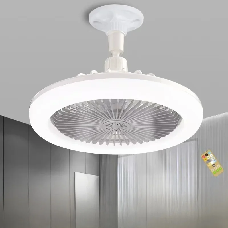 Obrotowy wentylator sufitowy 3w1 z pilotem zdalnego sterowania Lampa oświetleniowa E27 Podstawa konwertera Podstawa oświetleniowa Sypialnia Salon Miflame — zdjęcie 2