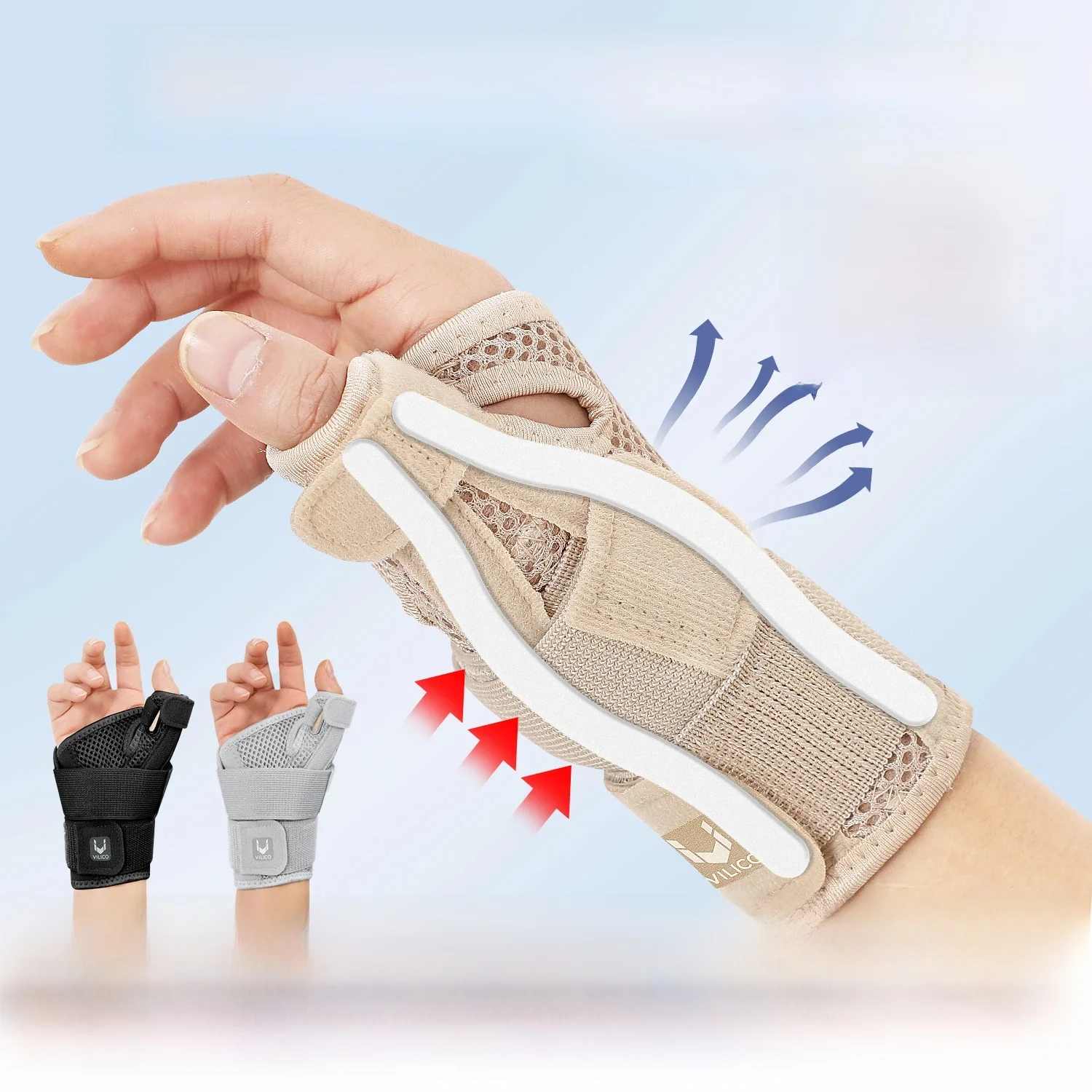 Attelle de soutien de pouce de poignet, attelle Flexible pour tendinite, arthrite, protection de pouce respirante, convient à la main droite et gauche