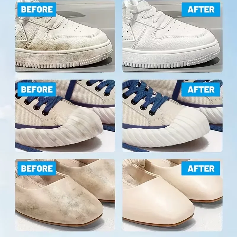 Отбеливающий крем для обуви с губкой: сияющие кроссовки/сапоги/искусственная кожа — многоразовый, нежный для деликатных материалов