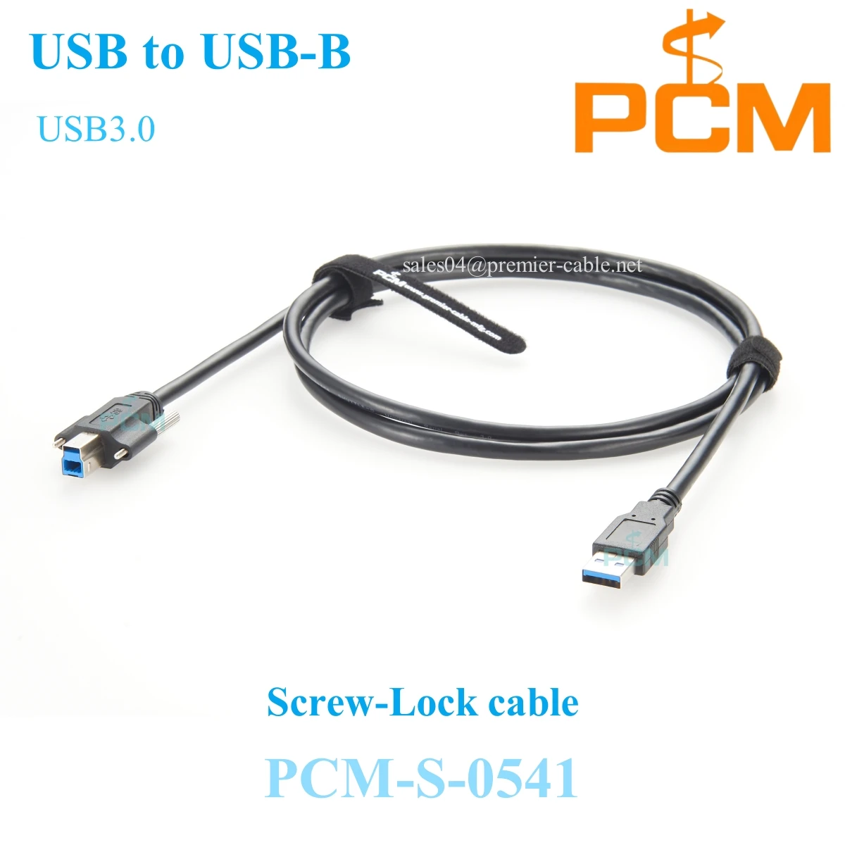 USB 3.0 A to USB-B Screw Lock Cable 5Gbps High Speed Male to Male 1M Extension for Secure Data & Power Transmission