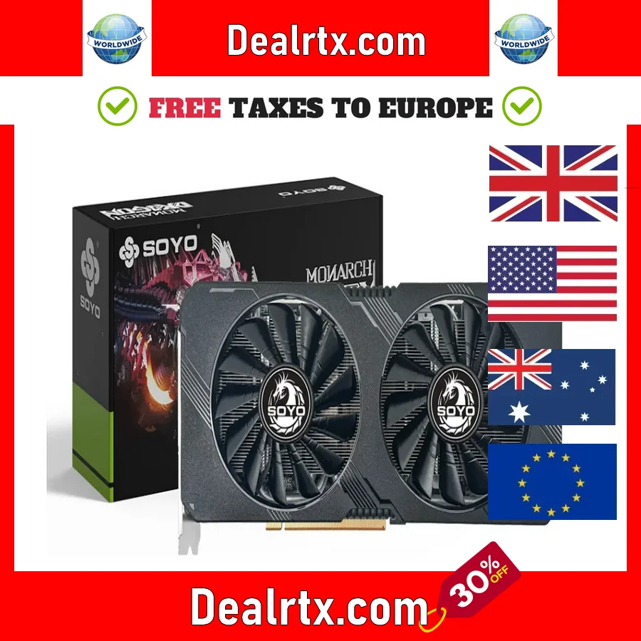 2025 SOYO AMD Radeon RX5700XT 8GB Gaming Graphics Card GDDR6 Memory 256Bit PCIEx16 4.0 for Desktop Computer Video Cards RX 5700X