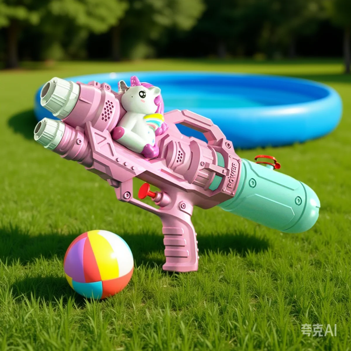 Acqua Soaker Blaster Cartoon Giocattolo per bambini Gioco all'aperto Artefatto Doppio foro Unicorno Pistola Piscina Interazione genitore-figlio