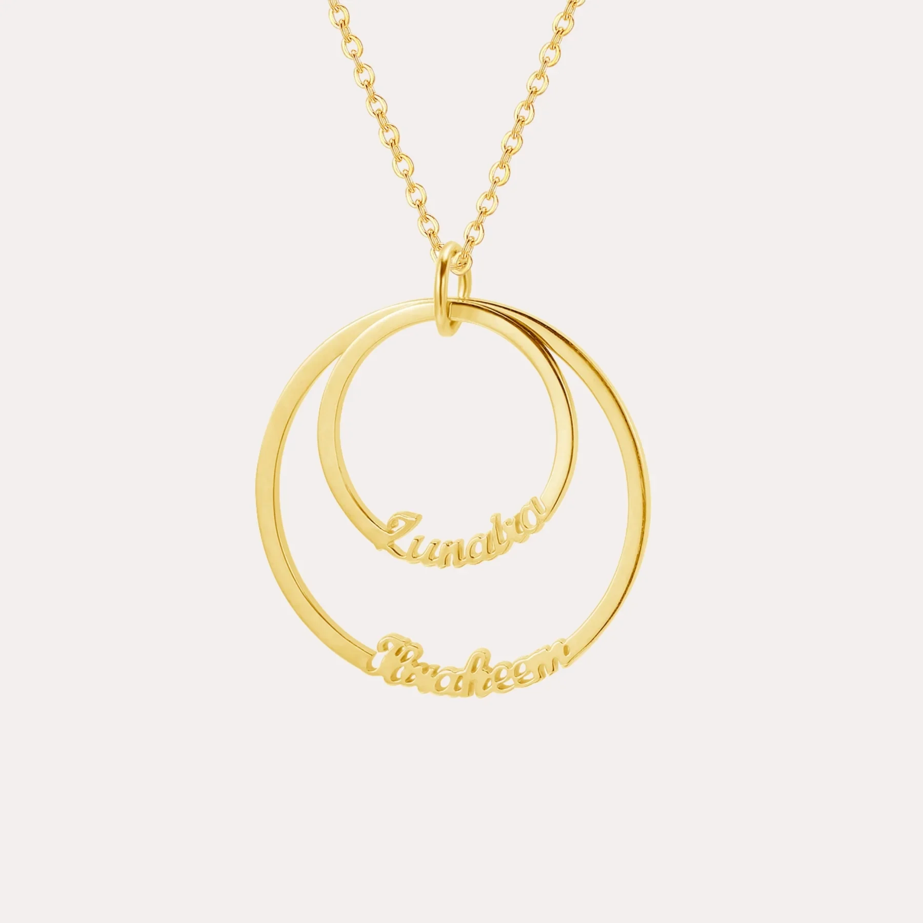 

Minimalist Style Custom Multi-Name Circle Necklace Personalized Stainless Steel 18K Gold Plated Women's Pendant Gift For Girl