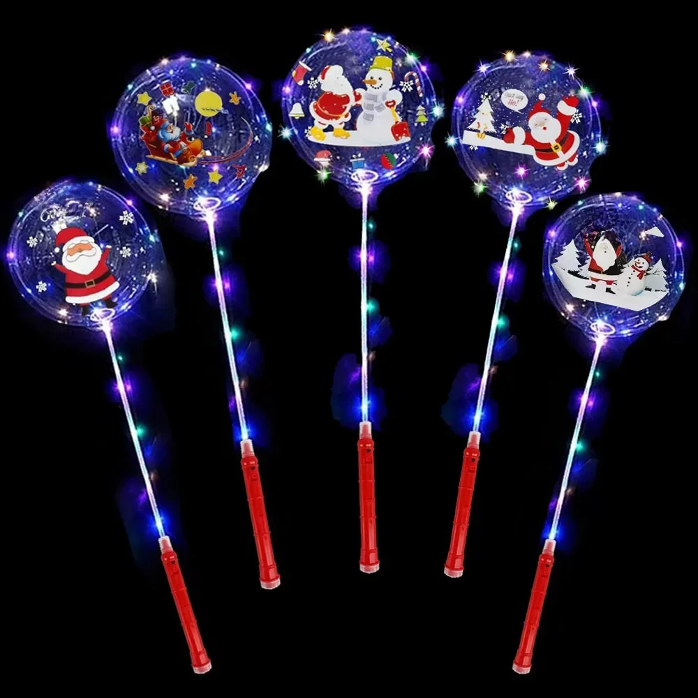 5-30 stücke LED Bobo Luftballons Santa Claus Transparente LED Leuchten Luftballons Glow Blase Luftballons Neue Jahr Weihnachten Party Dekoration