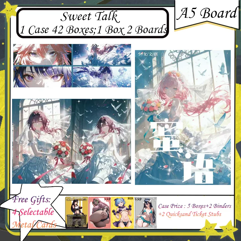 

Доска Sweet Talk A5 New Goddess Story Card Аниме Goddess Albedo Nezuko Rem Nami Купальник Бикини Waifu Booster Box Habbies Gifts