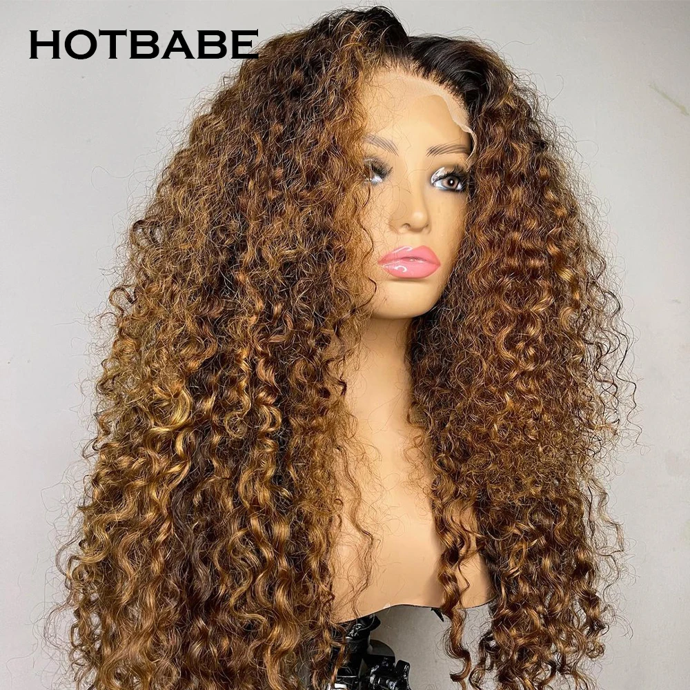 250 Density Ombre Honey Blonde Water Wave HD Lace Frontal Wig Brazilian 13x4/13x6 Lace Front Wig Colored Human Hair Wig Remy