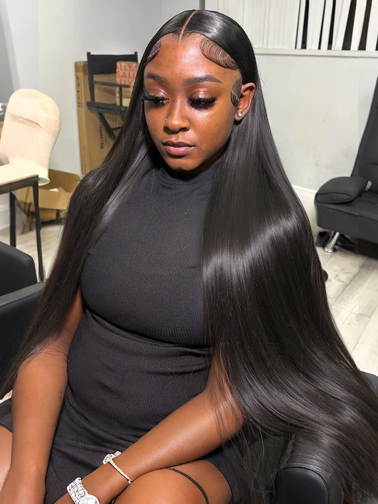 

Бразильские прямые кружевные фронтальные парики из человеческих волос 13x6 Hd Парики из натуральных волос Bone Прямой парик из человеческих волос 5x5 Бесклеевой парик для женщин