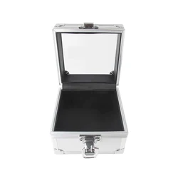 Portable Storage Jewelry Box Small Transparent Aluminum Alloy Collection Table Pillow Metal Watch Box 105*105*85mm