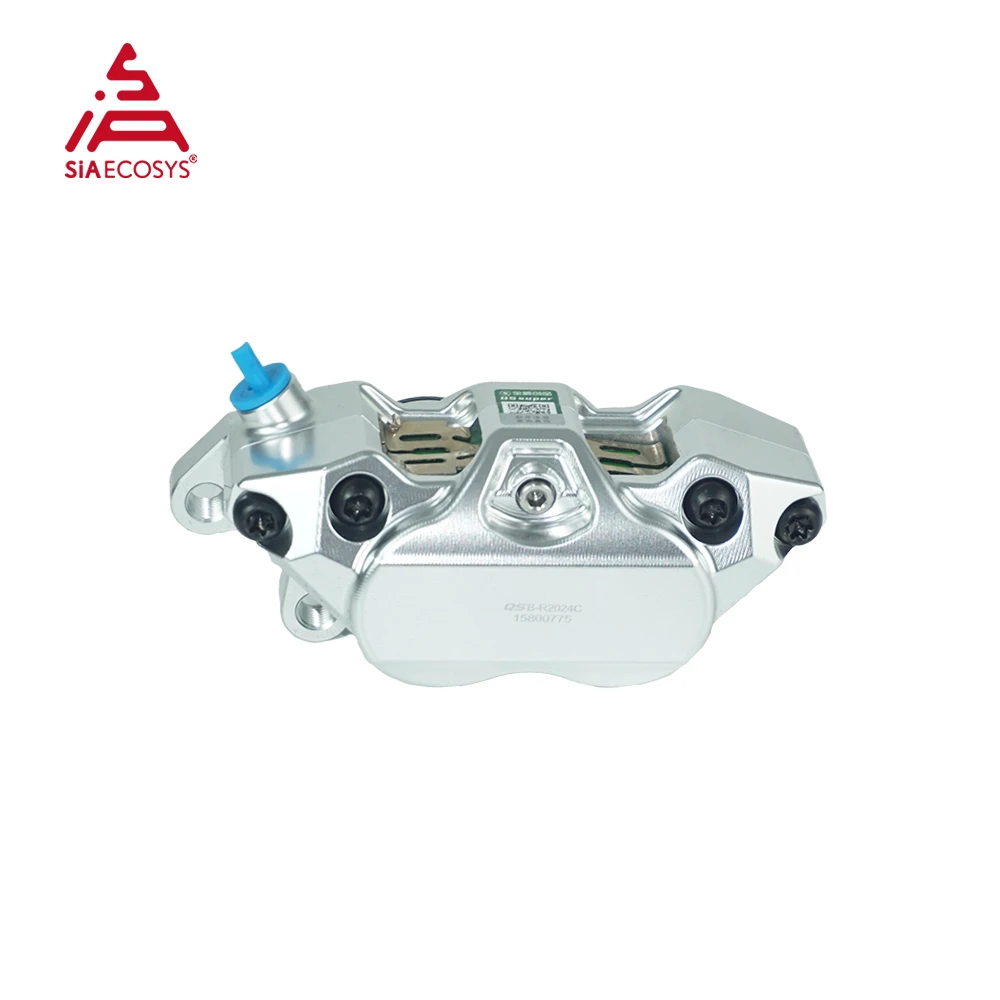 QS 4피스톤 단조 알루미늄 브레이크 캘리퍼 키트 통풍 디스크 레이싱 업그레이드 (전기 스쿠터/오토바이용)