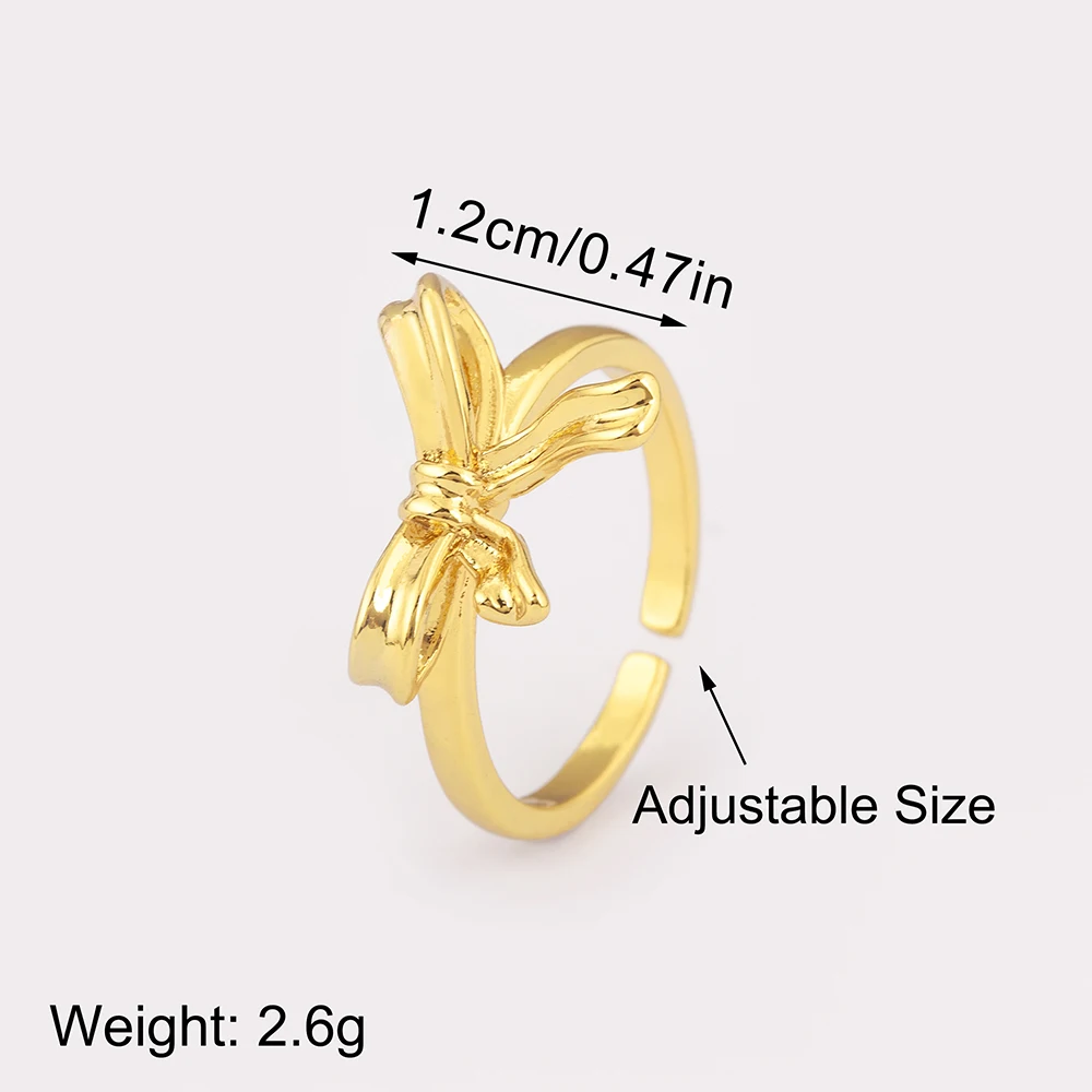 Nidin New Retro Romantic Bow Shape Open Rings Adjustable 5 Styles For Women Girl Shine Zircon Fancy Jewelry Anniversary Gifts
