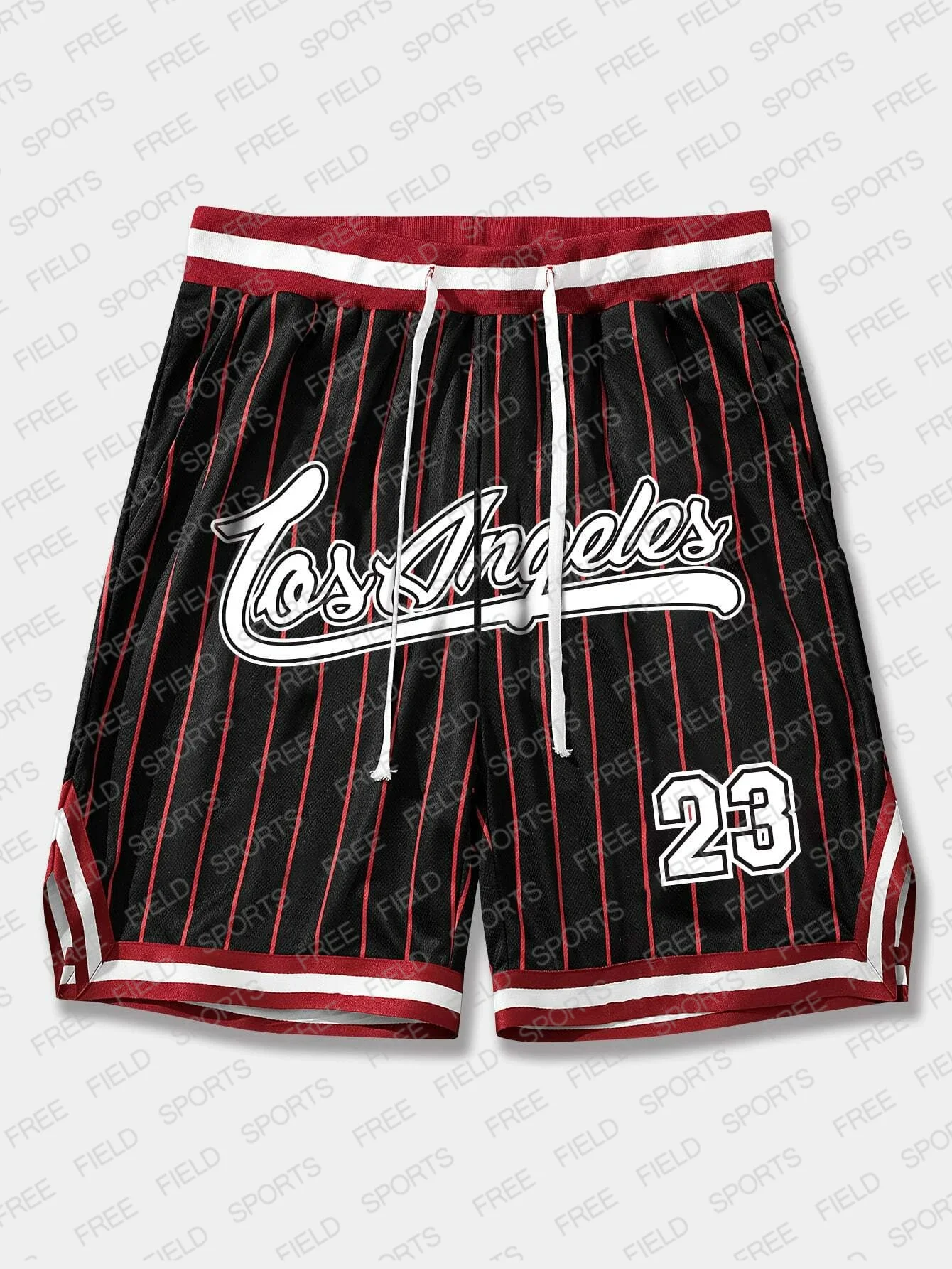 American Retro Gradient Fashion Shorts Unisexy Basketball Short Pants Men Striped & Letter Graphic Drawstring Waist Mesh Shorts