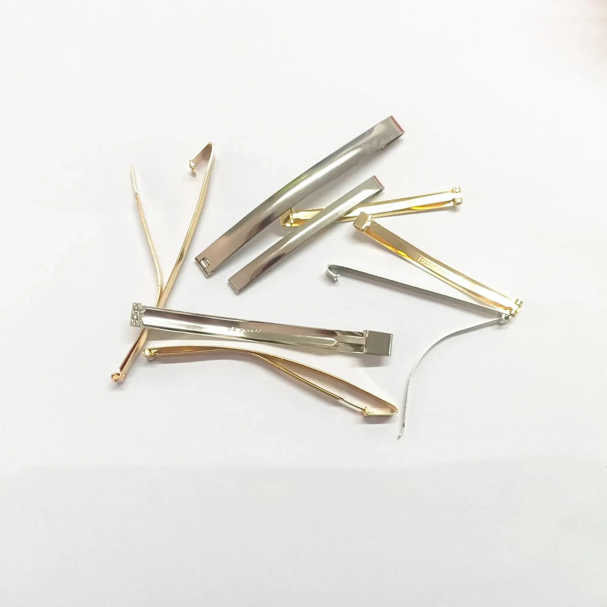10 sztuk/partia 7cm 9cm koreański klips odłamkowy złoty/rod akcesoria do włosów DIY materiał hurtowo — zdjęcie 2