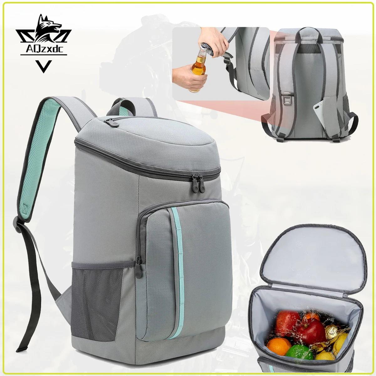 

Cooler Backpack 30 Cans Large Capacity Lightweight Insulated Backpack Insulated Cooler Leak-Proof for Camping Outdoor Men Women