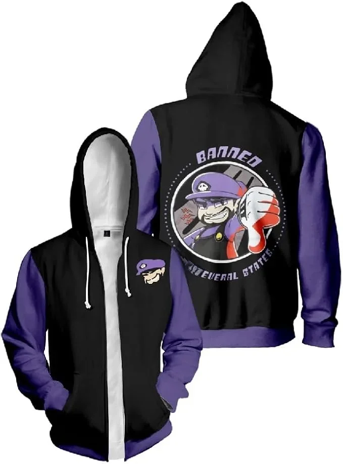 SMG3 Merch Banned Paarse Hoodie SMG4 Cosplay Trend voor Heren Dames Fan Merch Sweatshirt met lange mouwen - afbeelding 2
