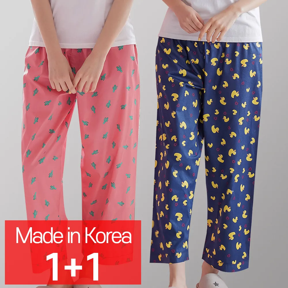 [CALL RA S](1+1 2 pieces) Women's pajamas/Plan Garden + Heart Duck/Korean domestic/special cotton // pajamas/night wear/sleepwear/couple pajamas