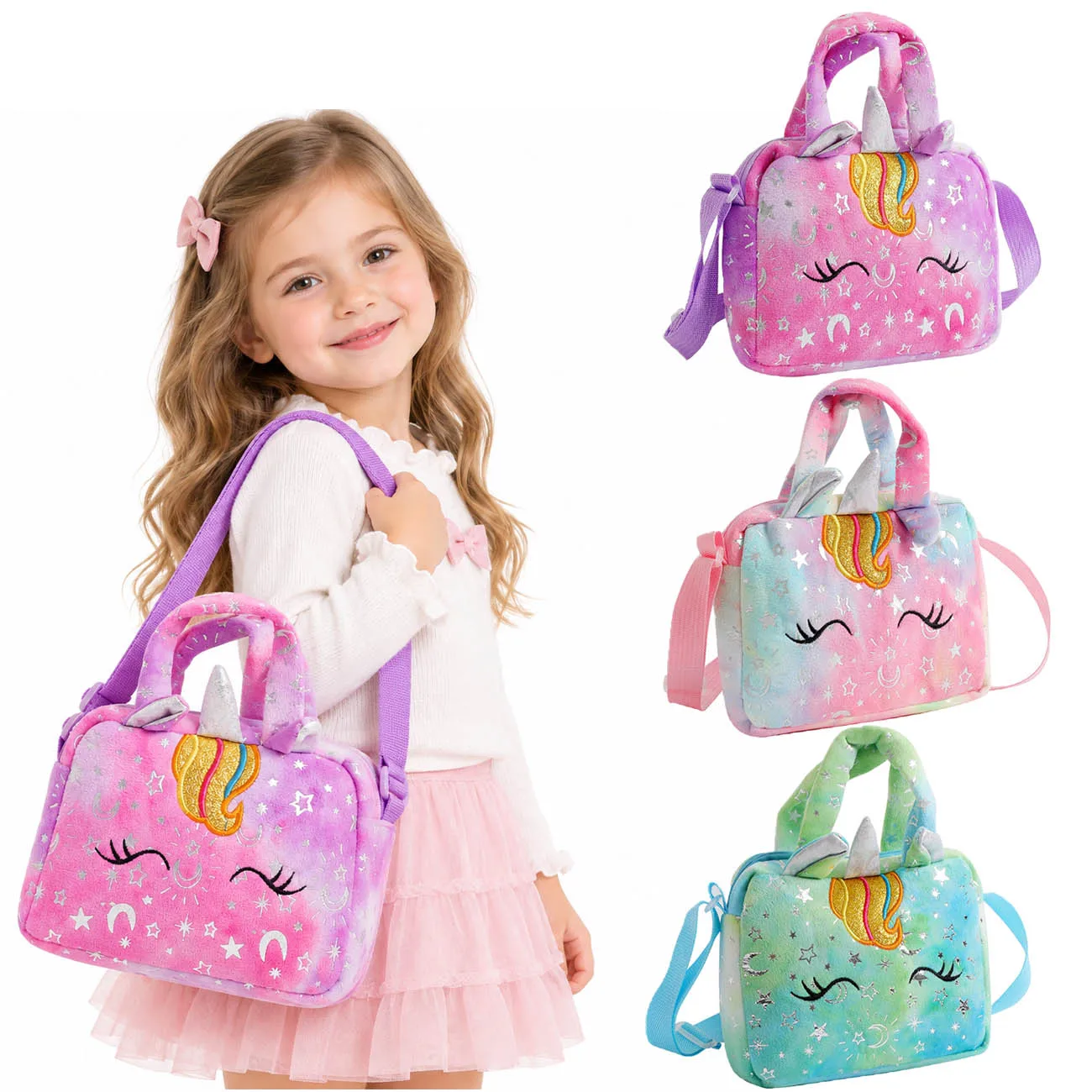 Fashion Sweet Unicorn Handbags For Girls Cute Kid Crossbody Shoulder Bag Children Birthday Party Gift Little Girl Small Purse