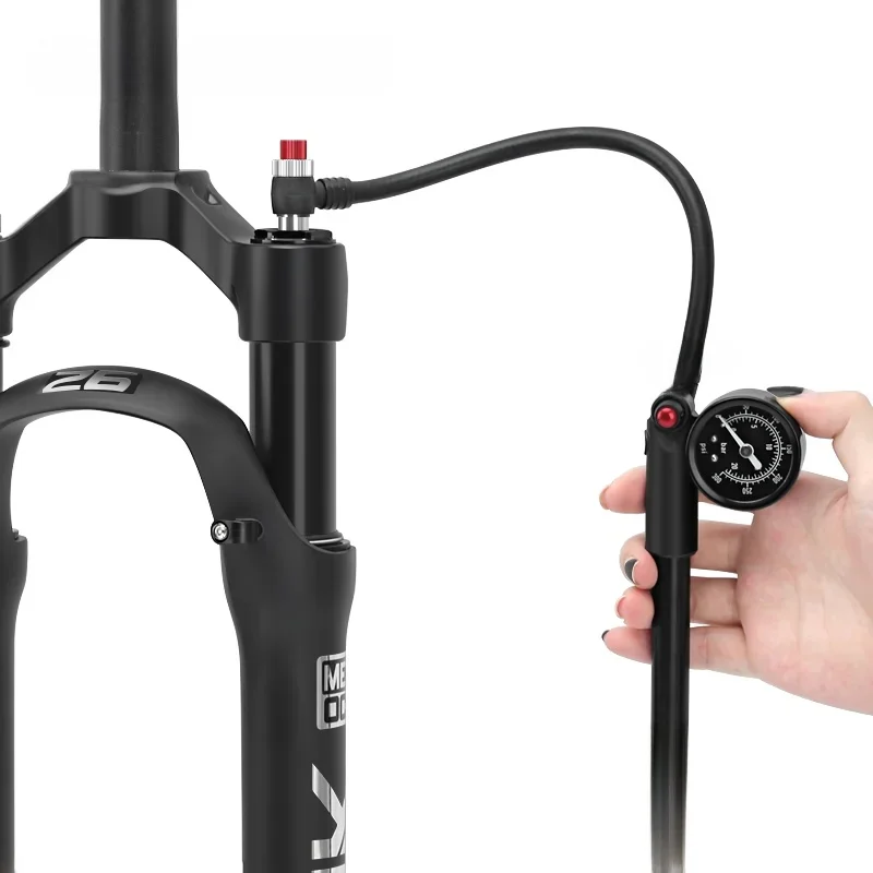 AliExpress riderace Bicycle Pump With Gauge High-pressure Portable Hand Tire Air Inflator Bike Air Shock Pump For Fork Schrader Presta Valve AV FV