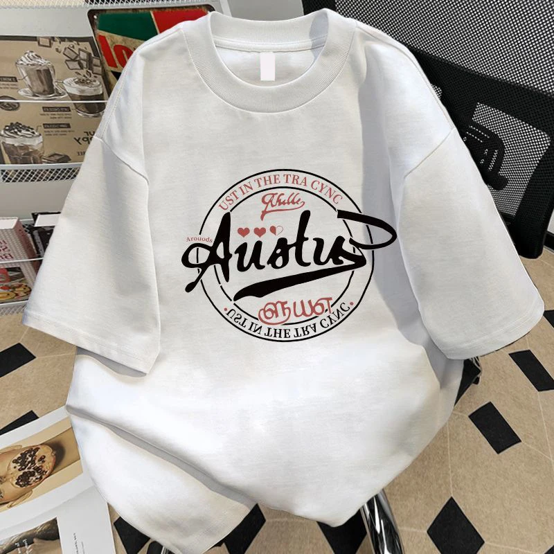 

Summer Letter Print 100% Cotton T-Shirt Men Short Sleeve Tee Loose Soft Comfortable Graphic T Shirts Oversized Short Sleeve Tops