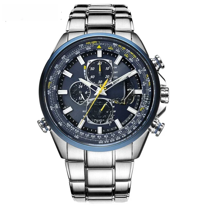 CITIZEN Homens Quartz Watch, Impermeável, Multi Função, Fantasia, Redondo, Inoxidável, Automático,