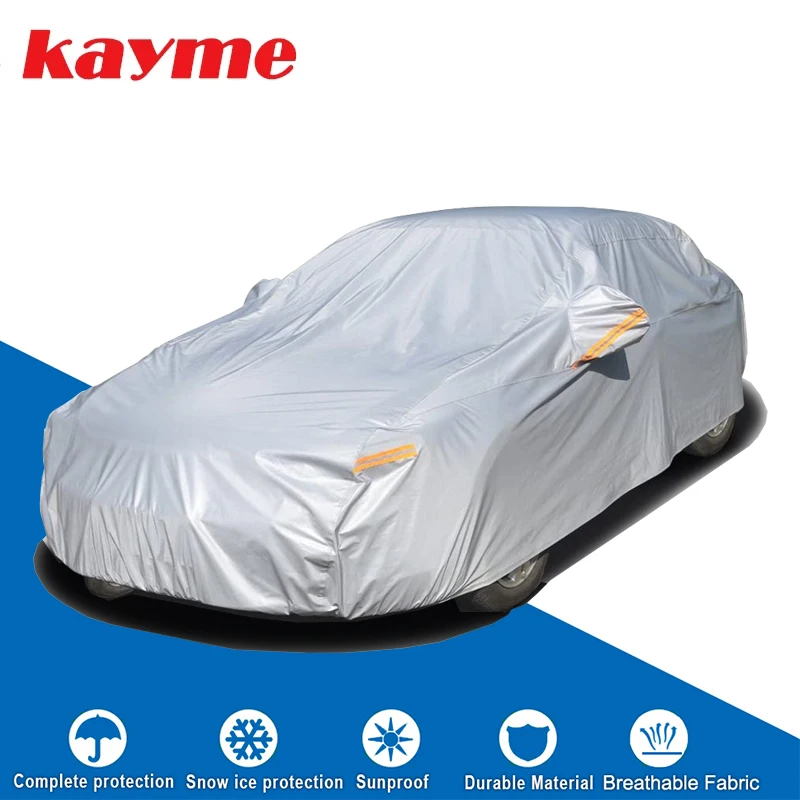 Kayme Add Cotton Car Cover Super Snow Cover Sunshade Waterproof Dustproof Full Universal Auto Protective For Sedan SUV