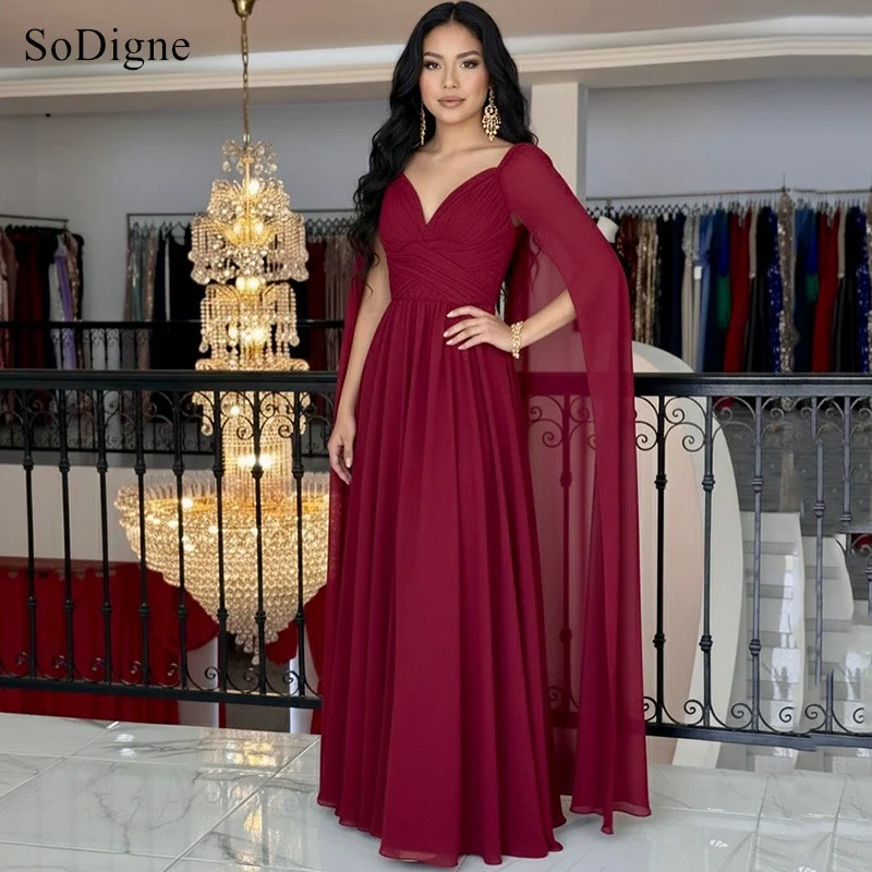 SoDigne فساتين لحضور الحفلات الموسيقية من الشيفون على شكل قلب مطوي على شكل حرف a فستان الحفلات أشرطة ساحرة فساتين حفلات رسمية مخصصة