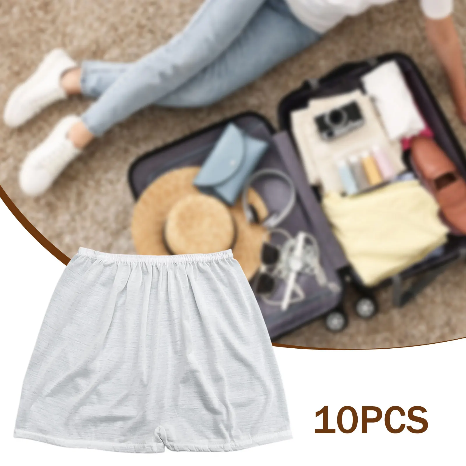 

10Pcs Underwear Panties Portable Briefs Elastic Handy Universal Size for Men Women Overnight Fitness Stays Hotel Spa Fitness