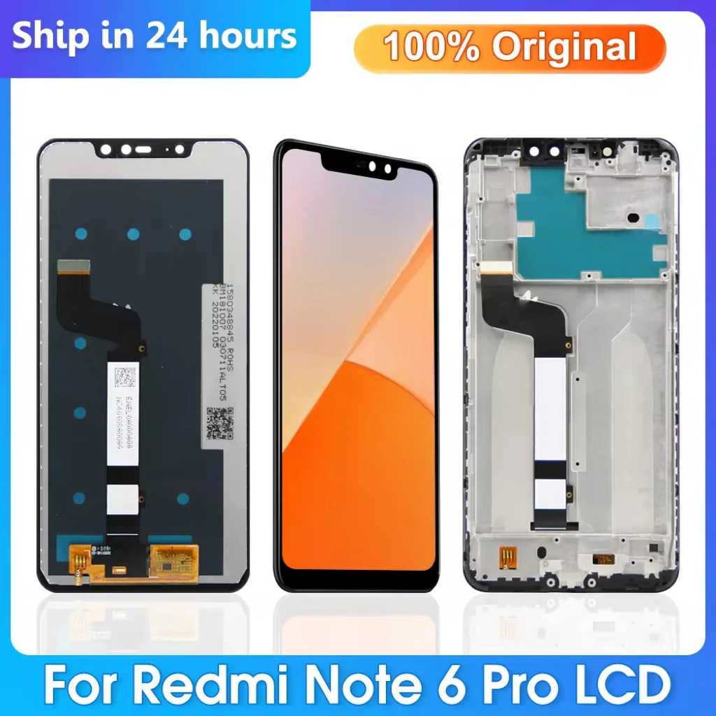 

6.26'' For Xiaomi Redmi Note 6 Pro LCD Display Touch Screen Digitizer For Redmi Note6 Pro Display Assembly Replacement M1806E7TG