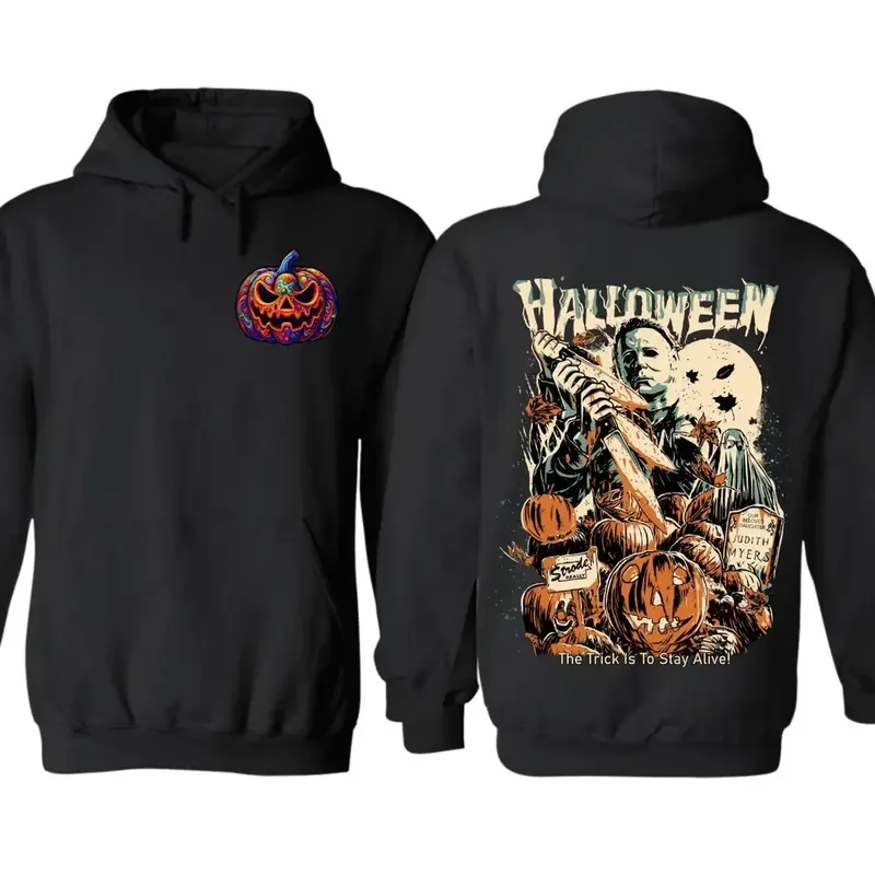 Sweat à capuche d'Halloween – Sweat à capuche tendance pour Halloween, t-shirt graphique unisexe pour hommes et femmes, cadeaux pour Halloween Ag26, Michael Myers effrayant