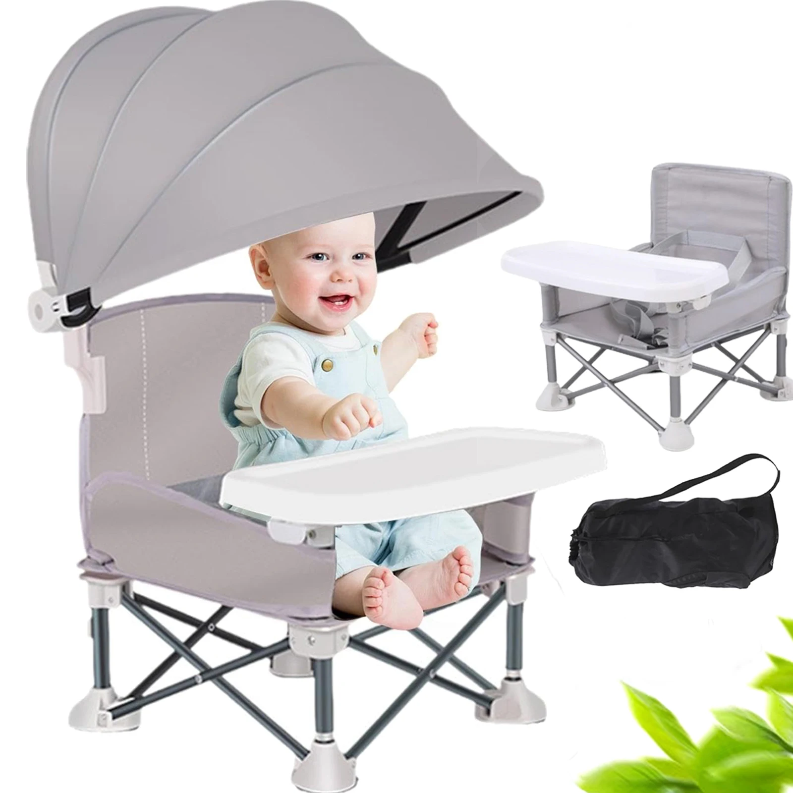 Baby Foldable Portable Dining Chair With Plate Seat Belt Children's Beach Chair Camping Child Comfortable Feeding Seat Baby