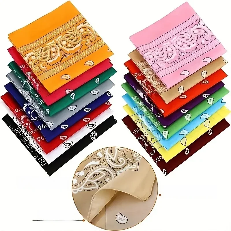 AliExpress 1pc Cashew Flower Large Square Scarf Deformation Insect Paisley Hip Hop Square Scarf Street Dance Cycling Bandana