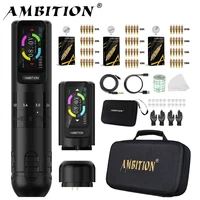 Ambition Seher-Kit de pluma para máquina de tatuaje inalámbrica, carrera ajustable de 2,2-4,2mm, batería de 2400mAh de capacidad, suministro de Motor sin núcleo fuerte