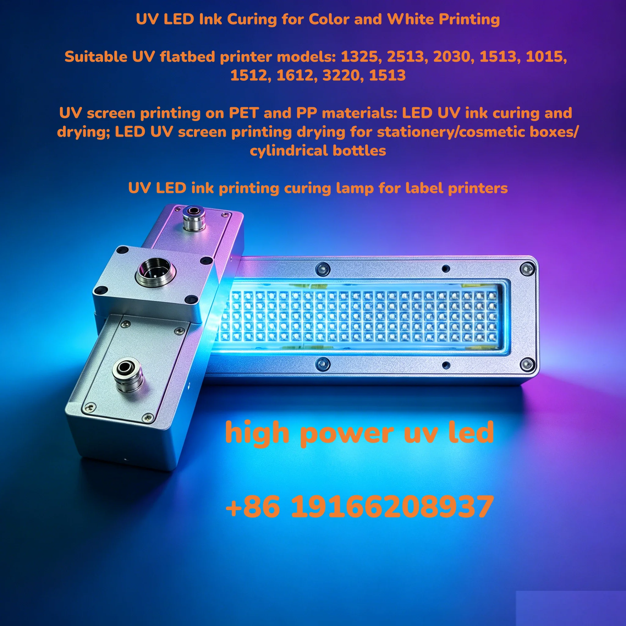 450W Water Cooling 395nm UV LED Curing Lamp for Toshiba CE4M Ricoh G5 G6 Epson i3200 UV Flatbed Screen Printing Label Machine
