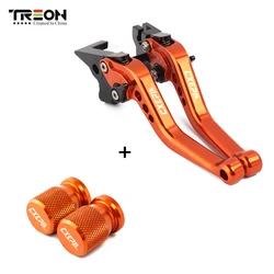 Duke 390 Motorcycles Short Brake Clutch Levers&Tire Valve caps For ktm duke 390 Duke 125 200Duke 250Duke RC125 RC 390 200 250