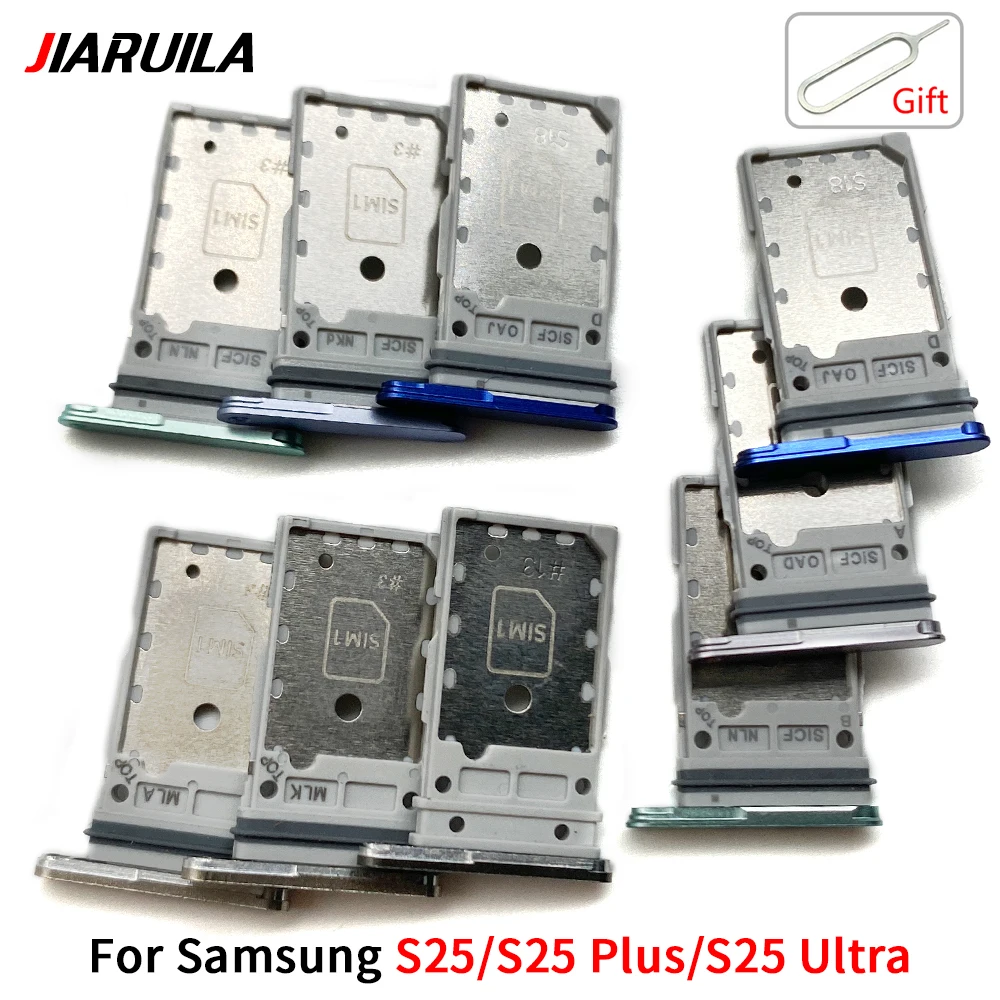 Dual Chip SIM Card Tray For Samsung S25 S25 Plus S25 UltraPhone SIM1 + SIM2 Card Tray Replacement Parts