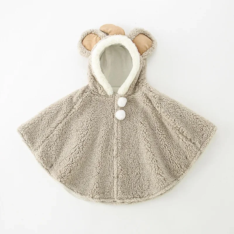 0-3 lat Baby Boy Coat Cloak Cartoon Design Autumn Winter Cute Baby Girl Poncho Cape Infant Toddler Newborn Jacket Outwear — zdjęcie 2