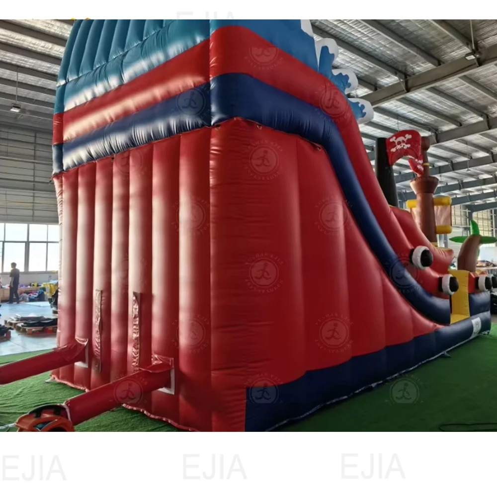 Giant Pirate Octopus opblaasbare glijbaan springhuis waterglijbaan voor kinderen en volwassenen (met ventilator), buiten en binnen nat en droog combo