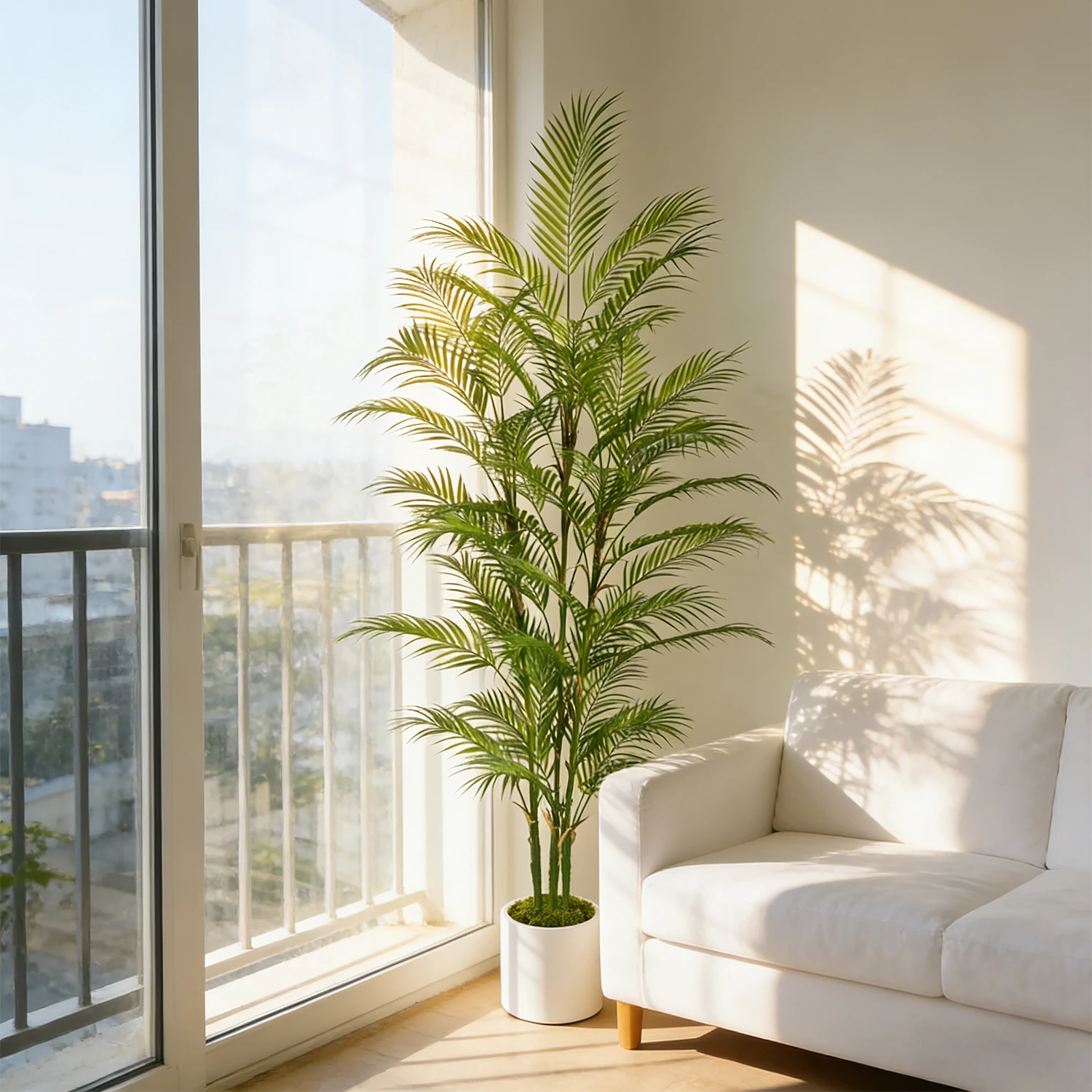 1,2m-1,8m Künstliche Areca-Palme Große Künstliche Tropische Pflanze für Innendekoration Künstlicher Topf-Palmenbaum für Wohnzimmer Büro Hotel – Detail 2